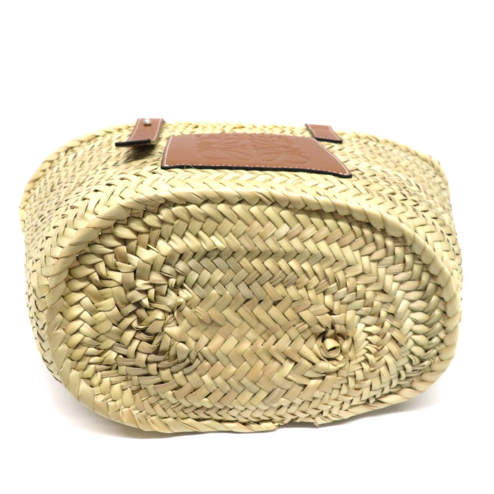 Loewe Medium Tan Palm Natural Bag Leaf Raffia Calfskin Basket - Picture 4 of 16